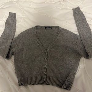 brandy melville cropped gray cardigan